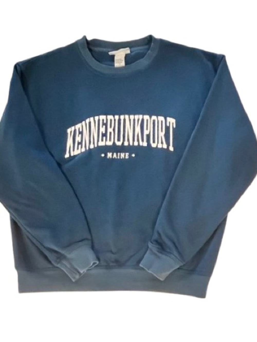 Wild Palms- Kennebunkport Maine Crewneck Sweatshirt. Teal. Size: Small